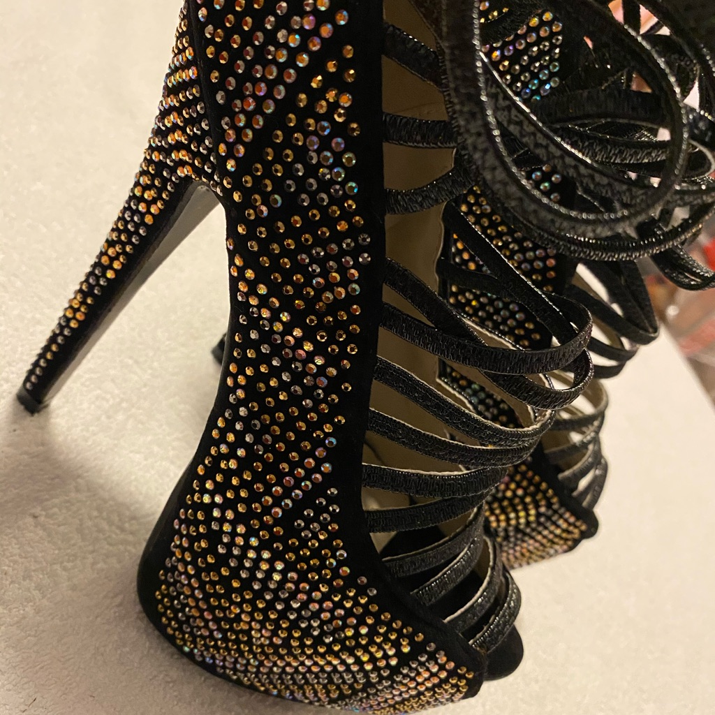 Brand New Crystal Studded Heels By Liliana  Box 57